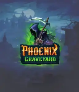 ELK Studios' Phoenix Graveyard game screen, showcasing the mystical graveyard and the legendary phoenix rising from the ashes. Displayed in this image is the slot's dynamic reel expansion mechanism, alongside its stunning symbols and supernatural theme. The artwork conveys the game's mythological story of resurrection, attractive for those interested in mythology.